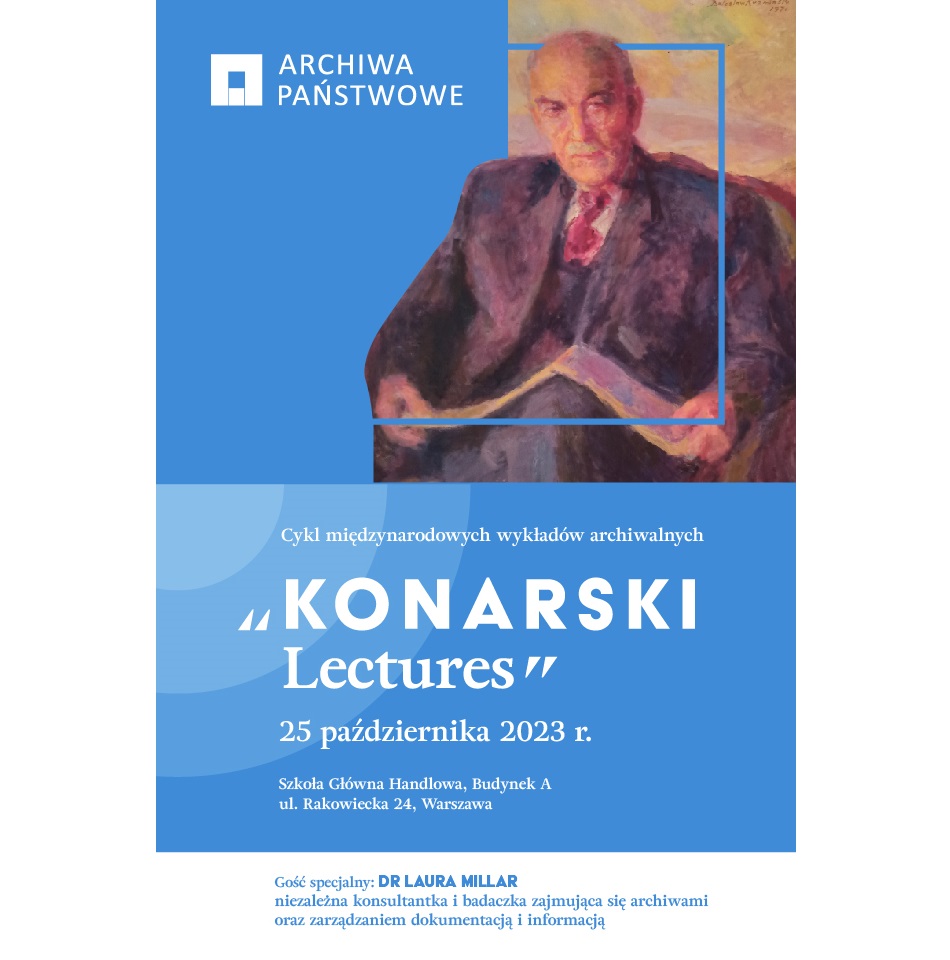 Plakat promujący wykład "Konarski Lectures"