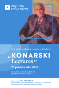 Plakat promujący wykład "Konarski Lectures"
