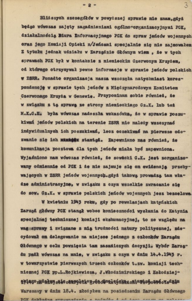 Karta z tekstem pisanym na maszynie w języku polskim