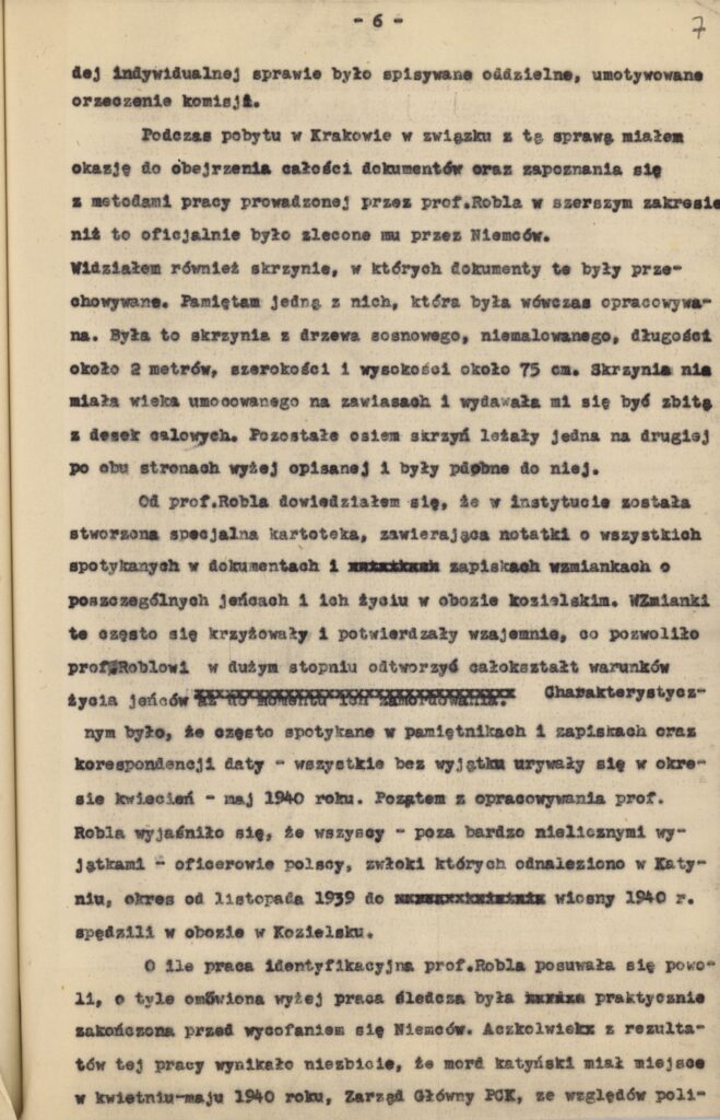 Karta z tekstem pisanym na maszynie w języku polskim